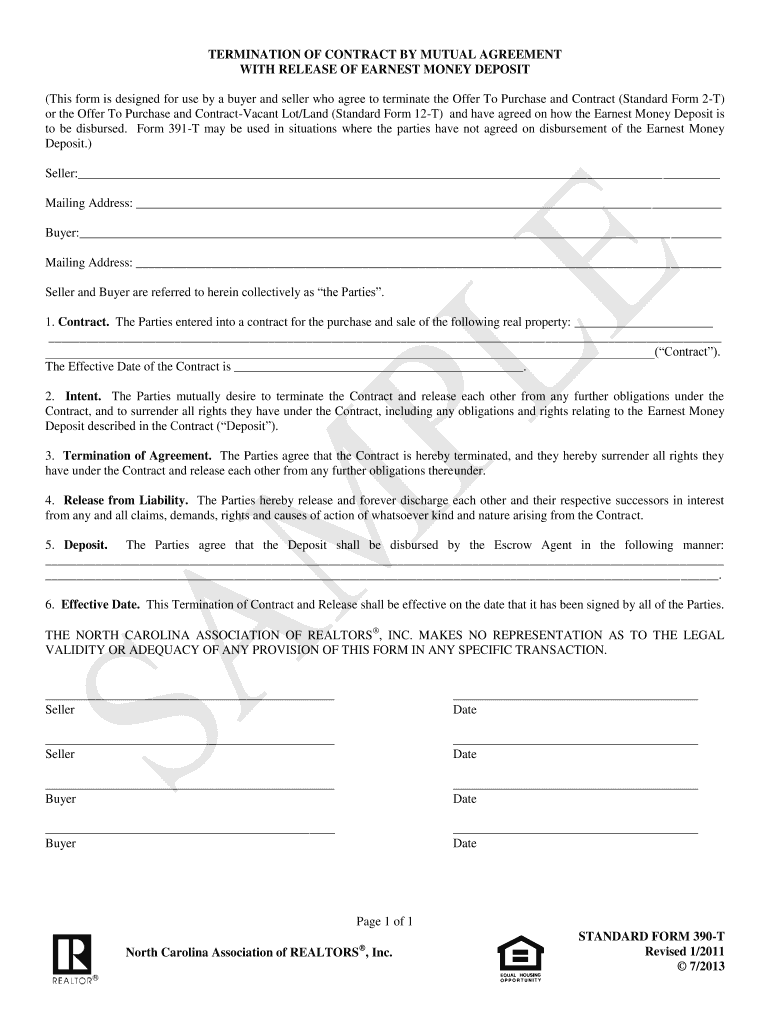 Get and Sign Nc Earnest Money Release Form