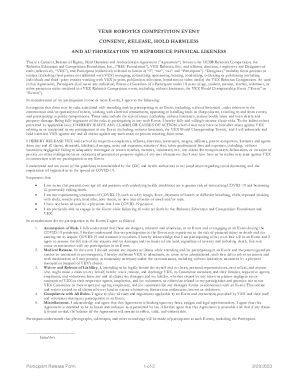 Vex Iq Consent Form