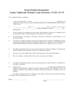 Small Estate Form 13100 California