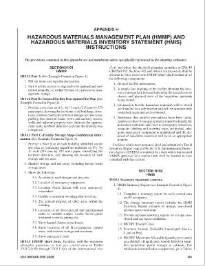 HAZARDOUS MATERIALS MANAGEMENT PLAN HMMP and  Form