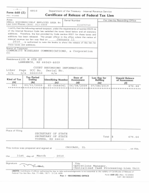 certificate of release of federal tax lien form 668(z)