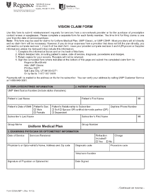 Regence Uniform Medical Claim Form