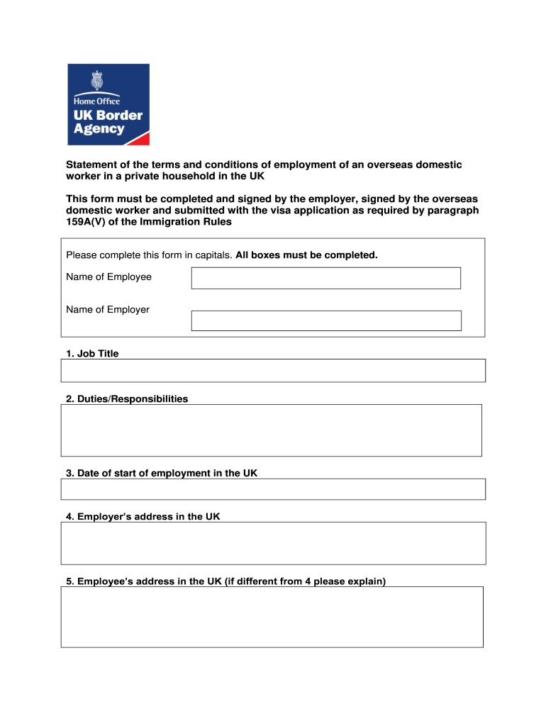 Employment Overseas Domestic  Form