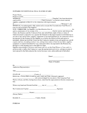 Final Material Waiver Form