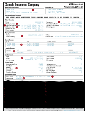 State Farm Insurance Card Template Form