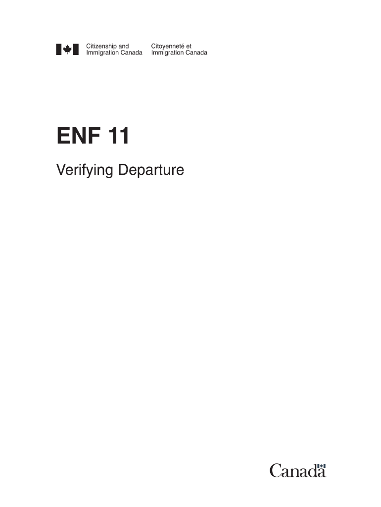 ENF 11 Verifying Departure Cic Gc  Form