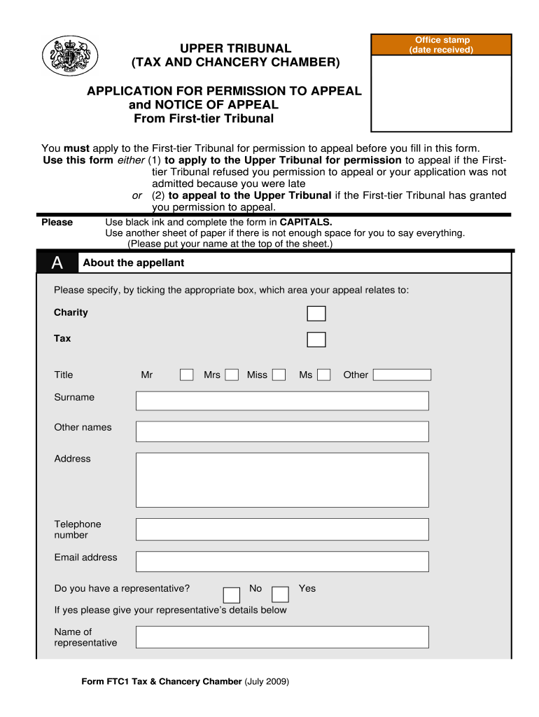  Download Form UT1 FTC from the Tribunals    Tribunals Gov Uk 2009