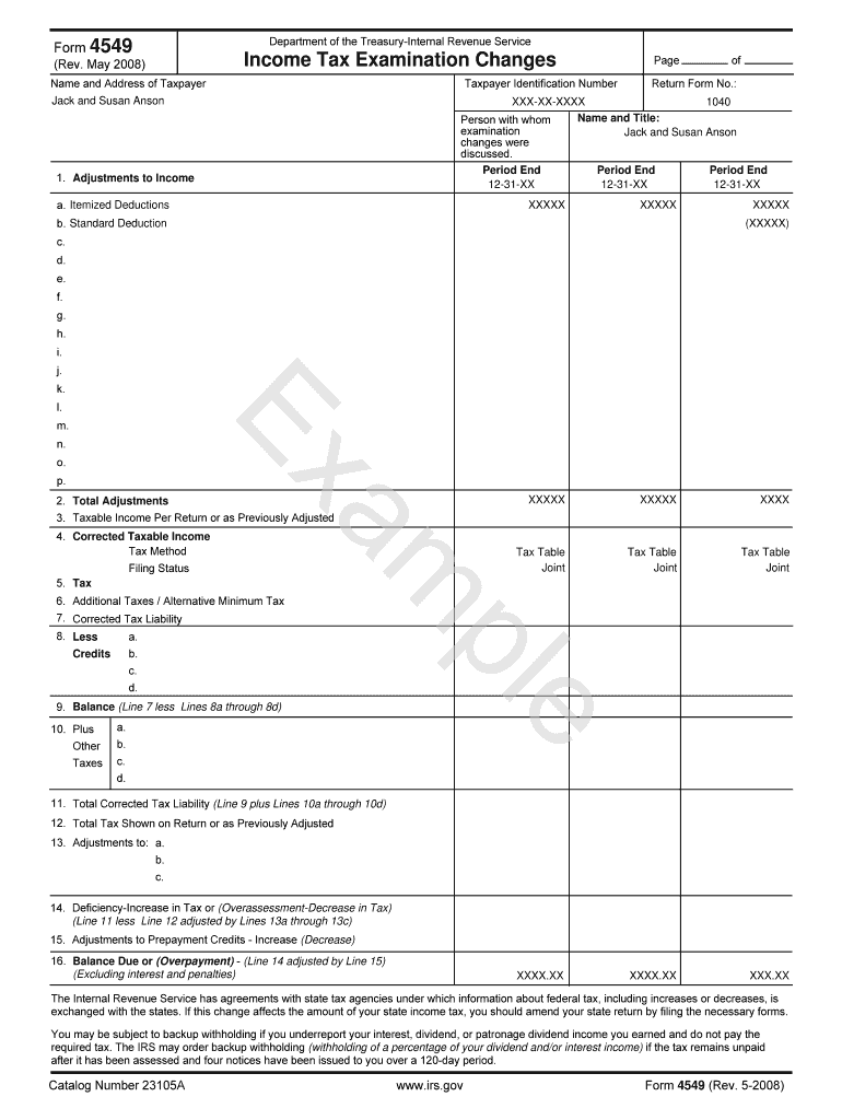  Irs Form 4549 2008-2024