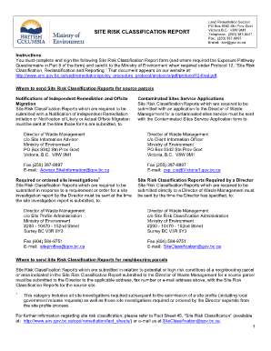 Site Risk Classification Report  Form