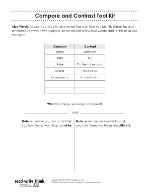 Compare and Contrast Online Tool  Form