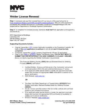 Dob Welding License Renewal  Form