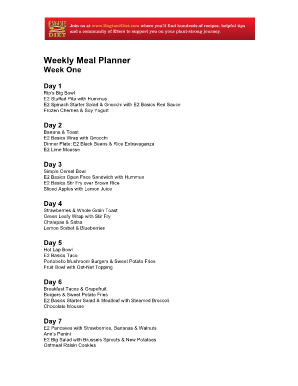 Engine 2 Diet Meal Plan PDF  Form