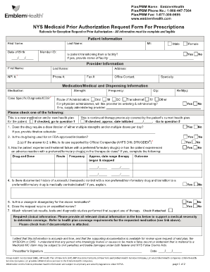 Emblemhealth Prior Authorization Form PDF