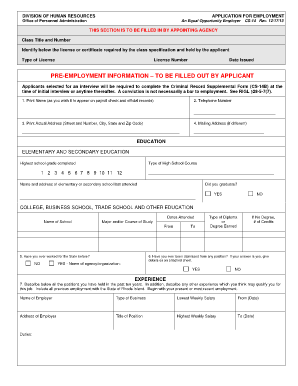 CS 14 Application State of Rhode Island Division of Human Hr Ri  Form