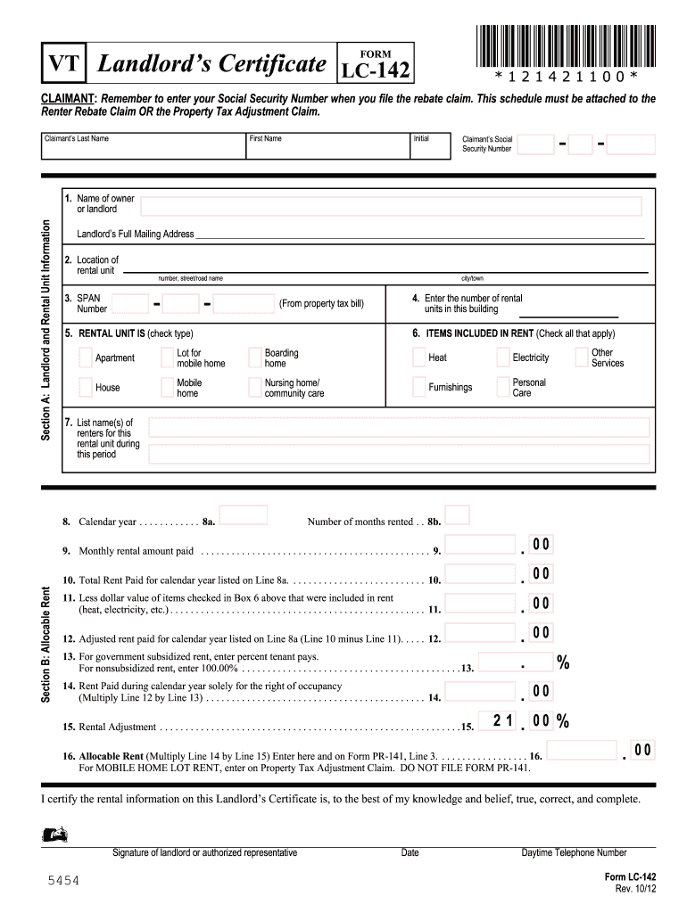 Lc 142 Form Vermont