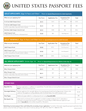 Passport Fees  Form