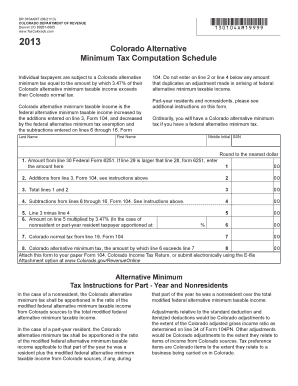 Colorado Alternative Minimum Tax Form
