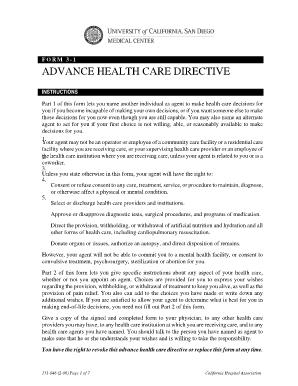  California Hospital Association Advance Directive 2011-2024
