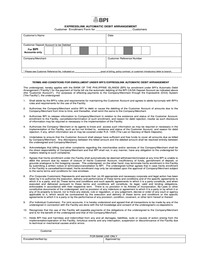 Bpi Ada Form