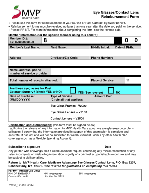 Mvp Routine Eyewear Benefit Eyeglasses Contact Lens Reimbursement Form