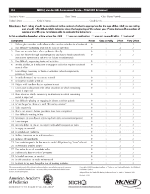 Vanderbilt Teacher Evaluation Form