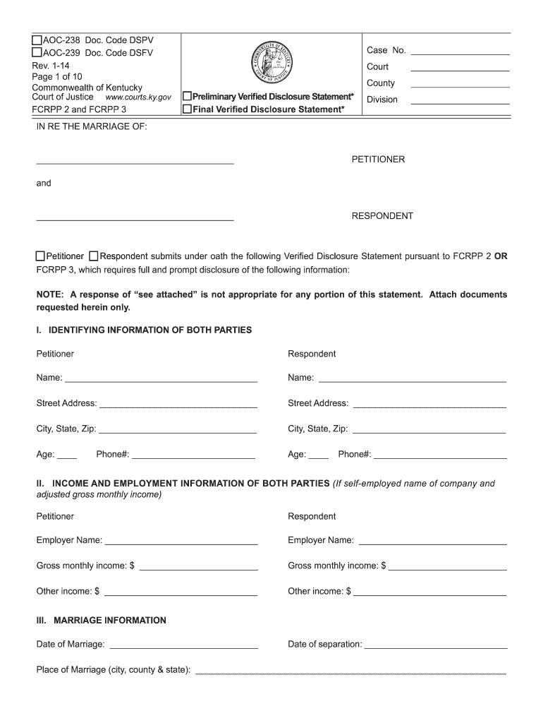 Aoc 238  Form