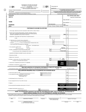 PORTSMOUTH INCOME TAX RETURN  Form