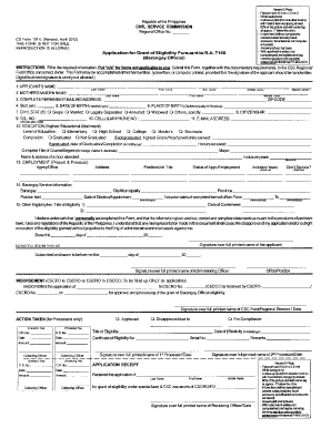 Cs Form 101 D Revised Sept