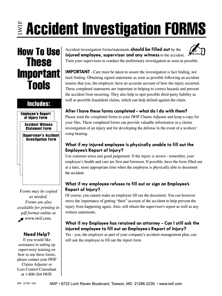  Investigation Forms 2003-2024