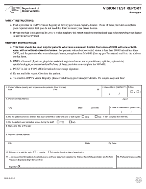 Submit Vision Test to Dmv  Form