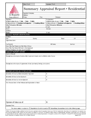 Appraisal Report  Form
