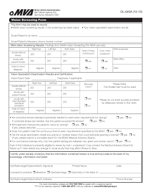 This Form May Be Used to Record Mva Maryland