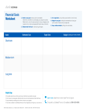 Financial Goal Template  Form