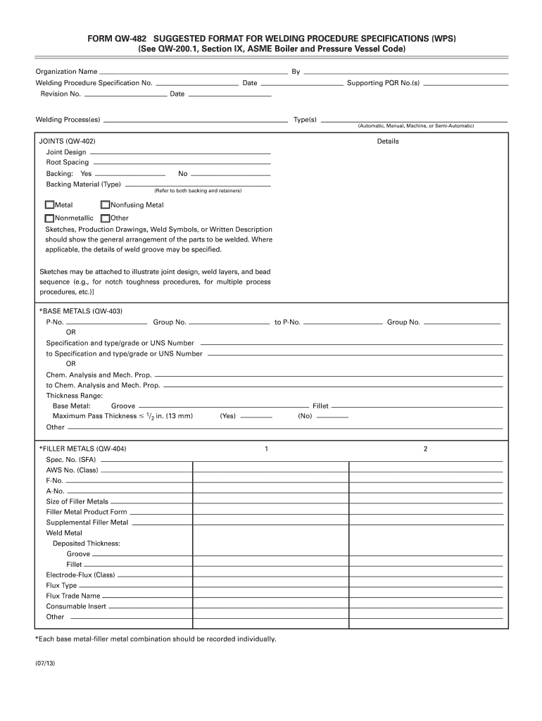  Wps Welding Procedure Forms 2013