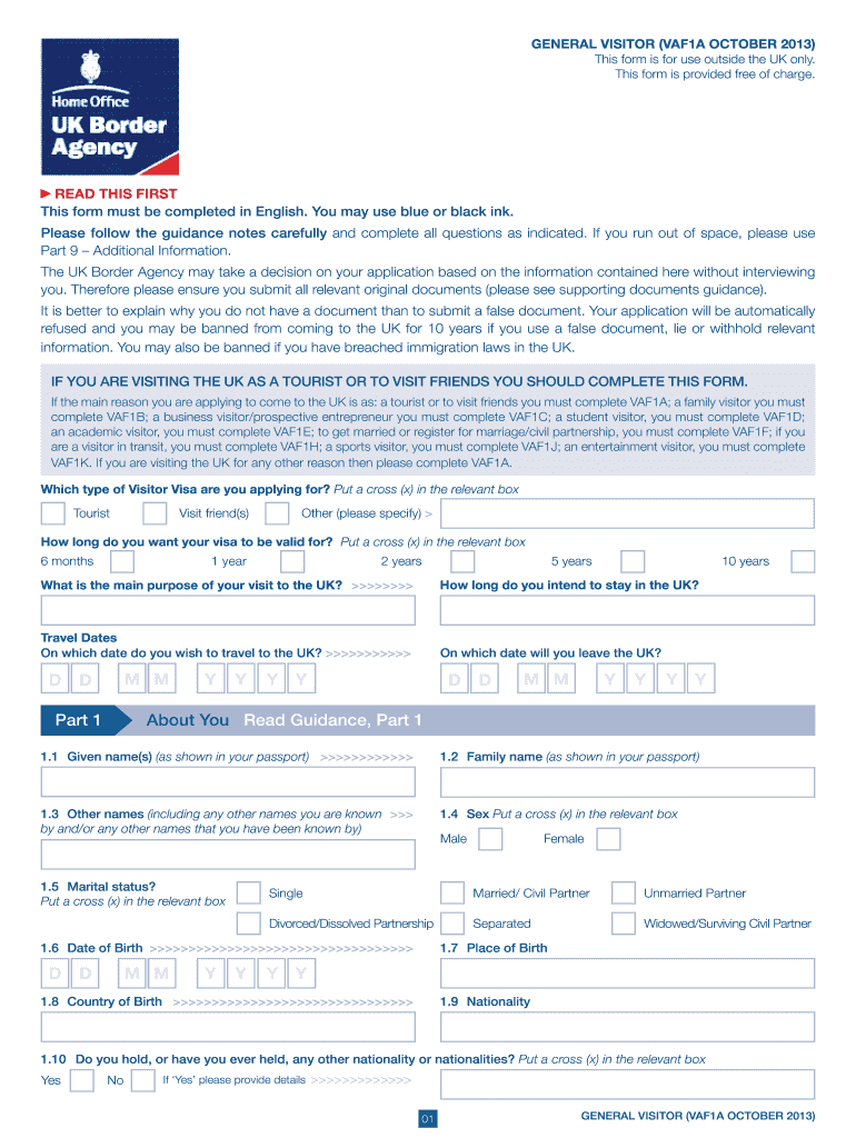  Uk Visa Form 2013