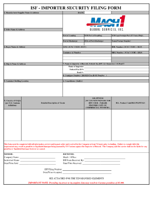Isf Form