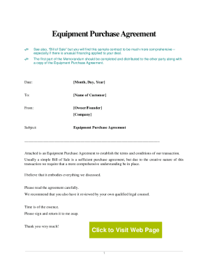 Equipment Purchase Agreement Sec  Form