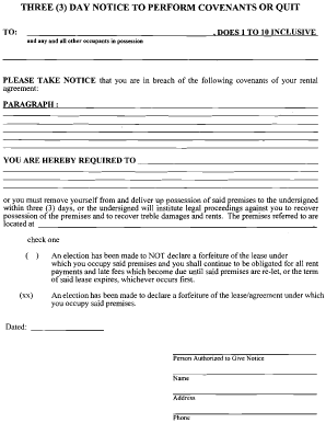 Notice to Complete Template  Form