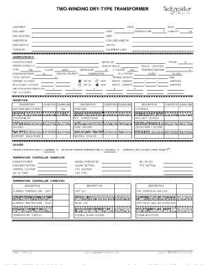 Transformer Test Sheet