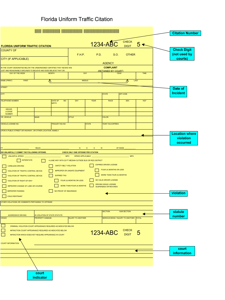 Traffic Citation  Form