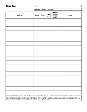 Time Log Printable  Form