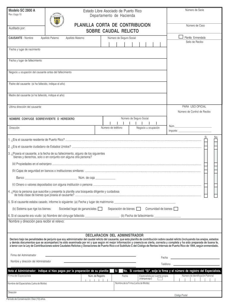 Get and Sign Modelo Sc 2800 a 2010 Form