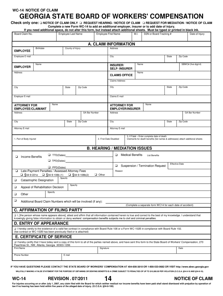 Get and Sign Wc 14 2011-2022 Form