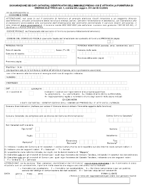 Modulo Dati Catastali Enel Editabile  Form