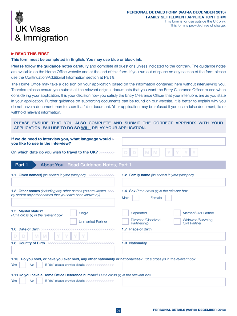 Vaf4a Form