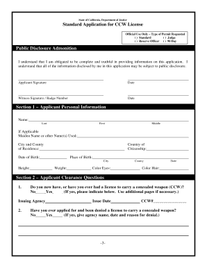 Ccw Merced County  Form