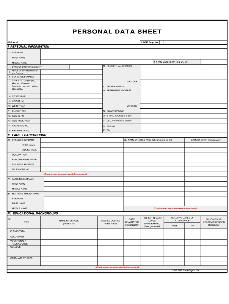  Pds Form 2005