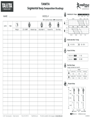 Tanita Body Composition Readings PDF  Form