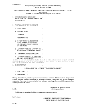 Model Mandate Form PDF