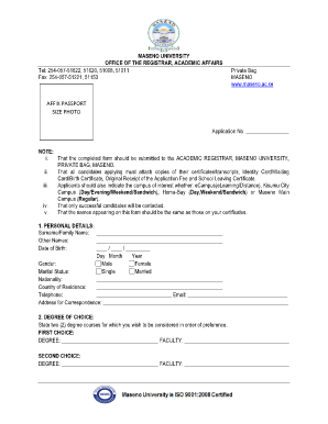 Mmust Online Registration  Form